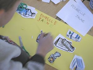 préparation poubelle jaune